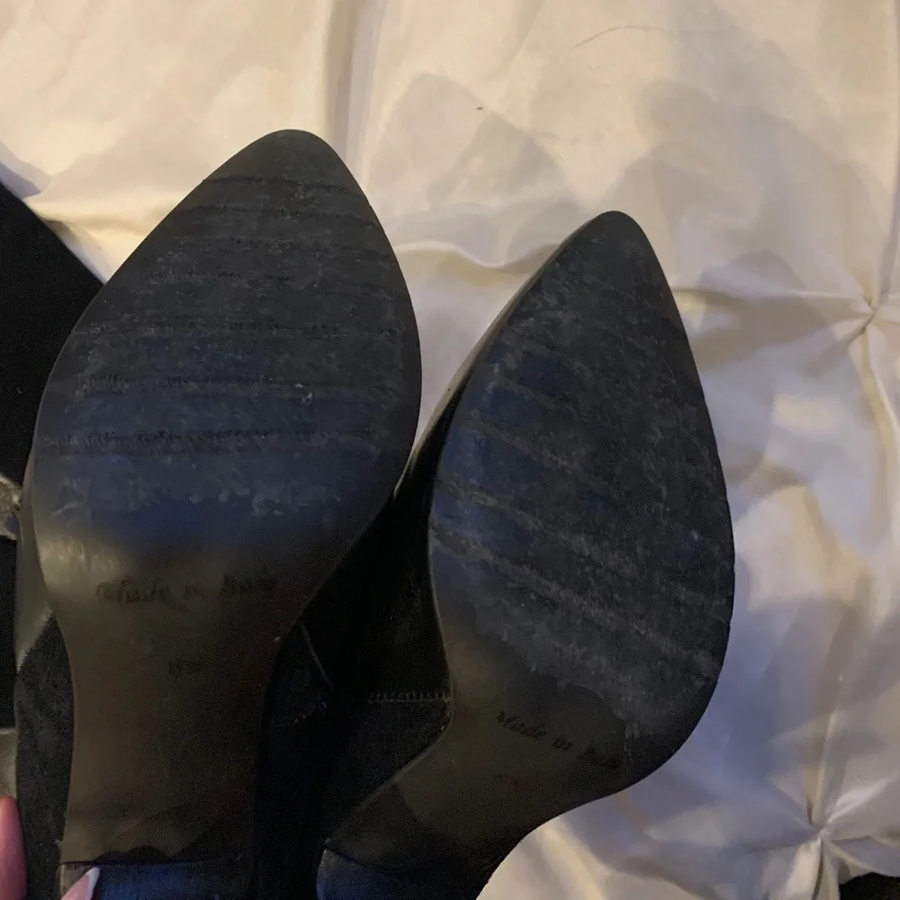 Black Leather/Suede OTK Boots sz 8.5